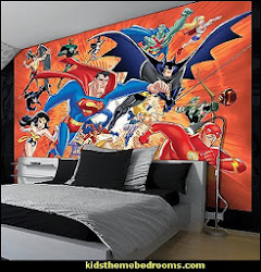 batman dc superman bedrooms comics theme wall bedroom comic decor bed mural murals decorating bedding marvel superhero phone spiderman superheroes