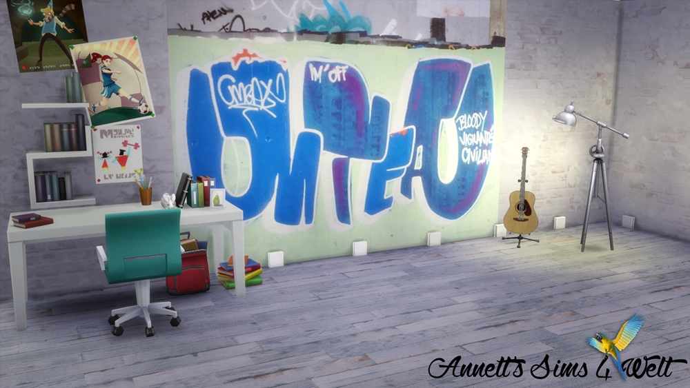 Sims 4 CC's The Best Graffiti Walls by