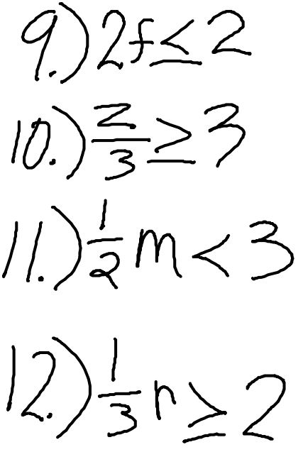 Mr. Howards ESOL Math: 2.28 6th Inequalities By Division and Multiplication