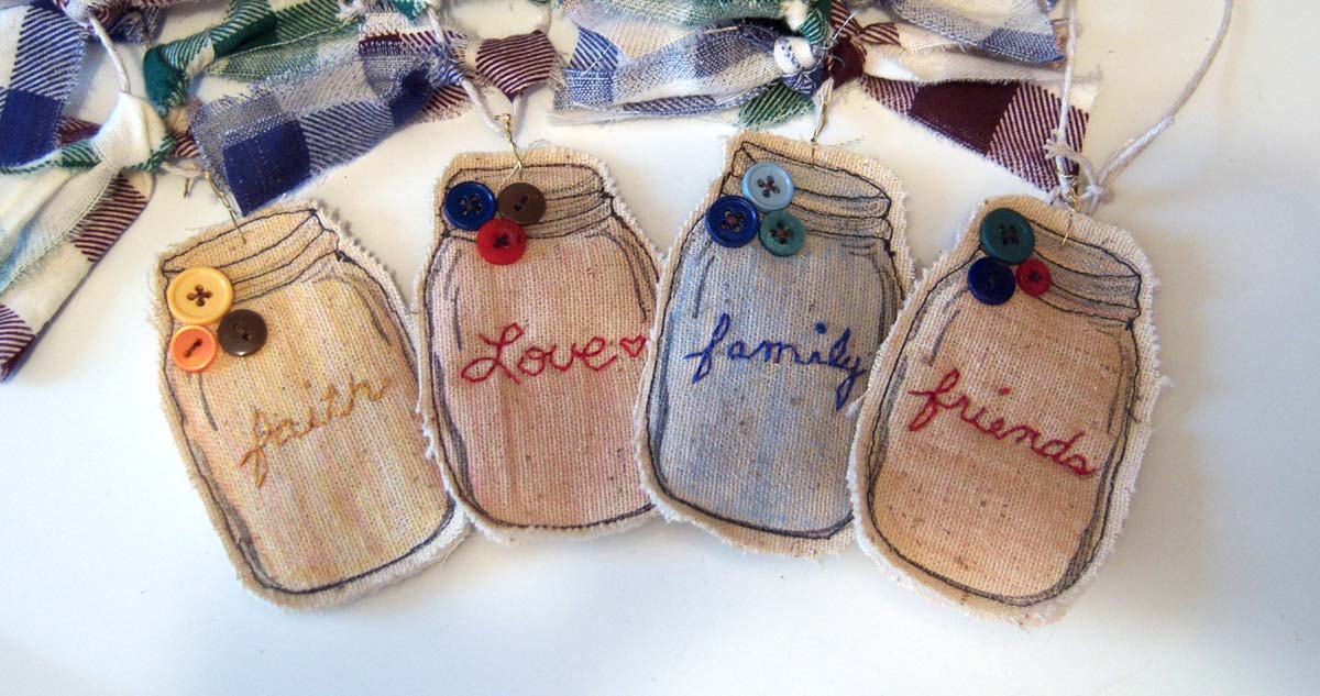 Shoregirl's Creations Mason Jars Fabric Tags