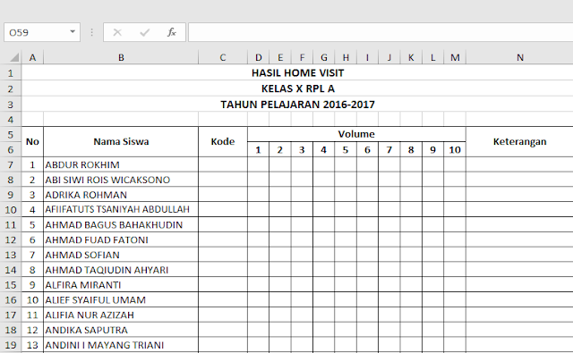 Format Rekap Laporan Home Visit Indoamaterasu