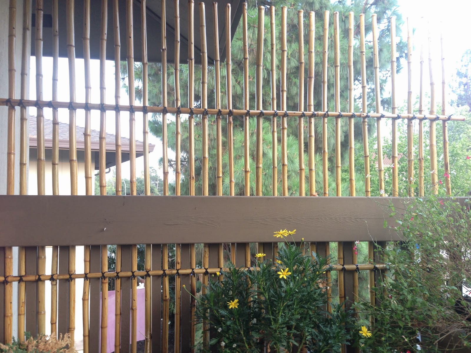 Balcony Container Garden Bamboo Privacy Screen/Trellis