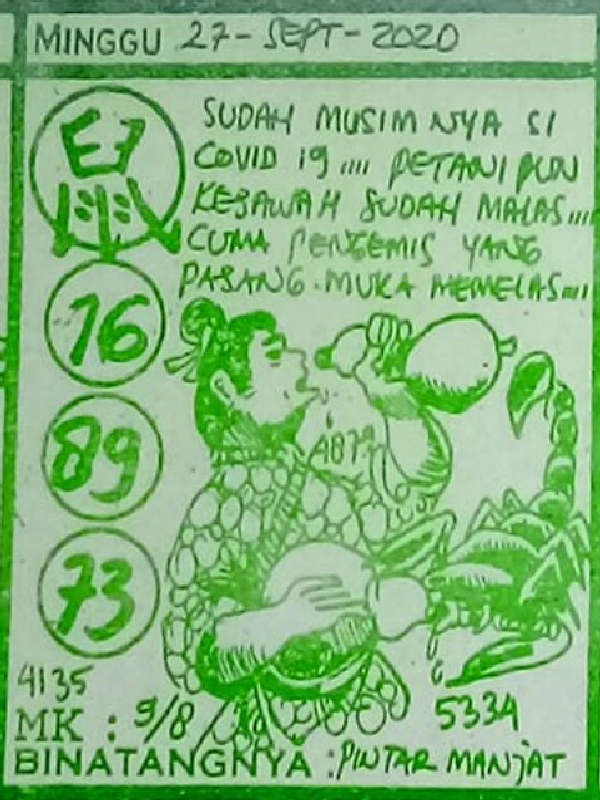 Prediksi Syair Sgp 27 September 2020 Pangkalantoto