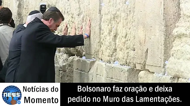 Bolsonaro deixou pedido para o Brasil no Muro das Lamentações, em Jerusalém.