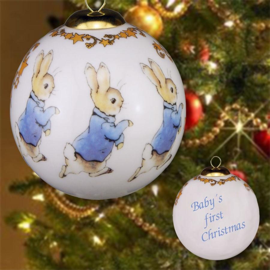 Satchel Beatrix Potter Peter Rabbit Baby's 1st Christmas Tree Bauble