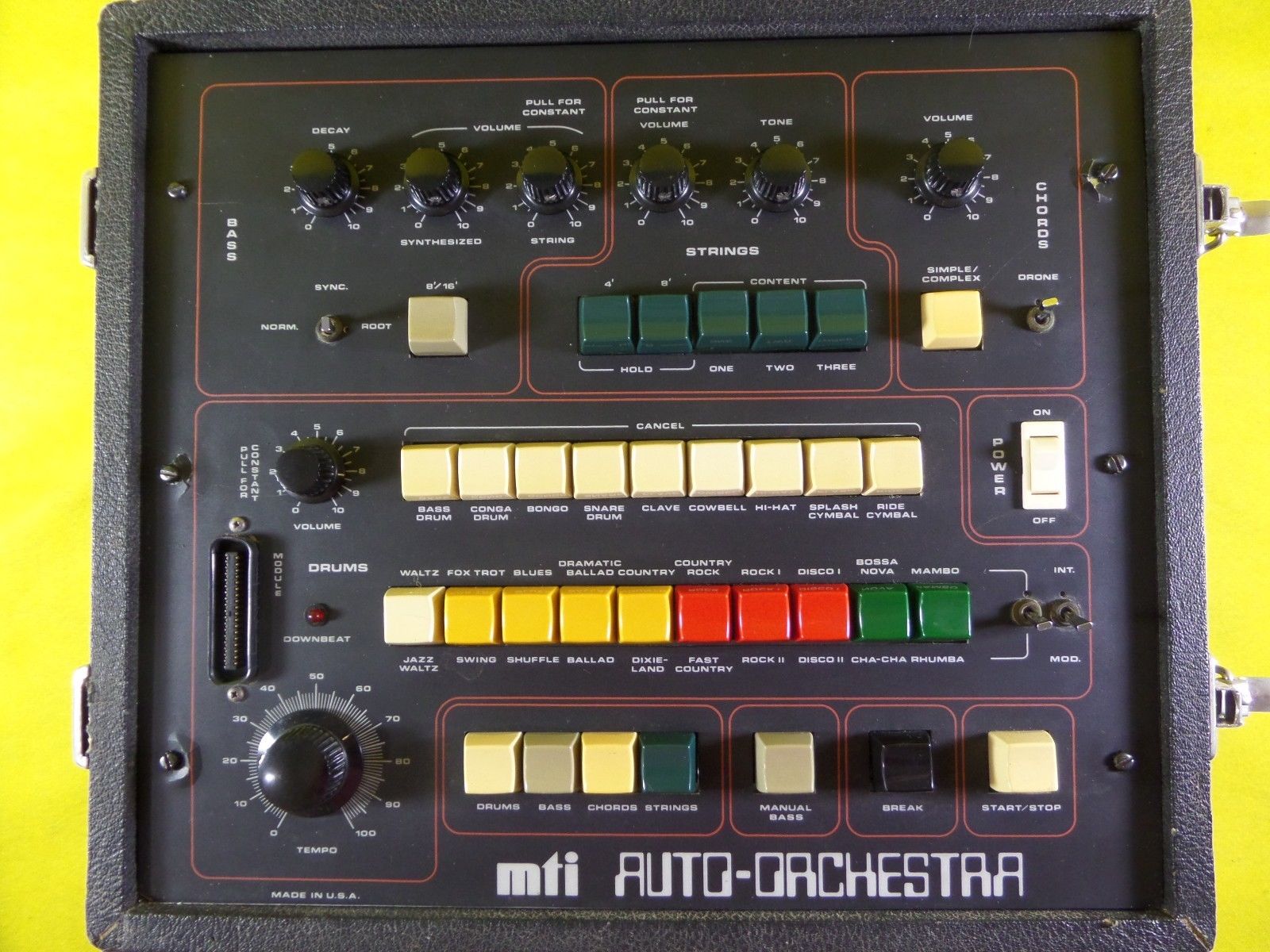 MATRIXSYNTH VINTAGE MTI AO1 AUTO ORCHESTRA ANALOG DRUM MACHINE BASS