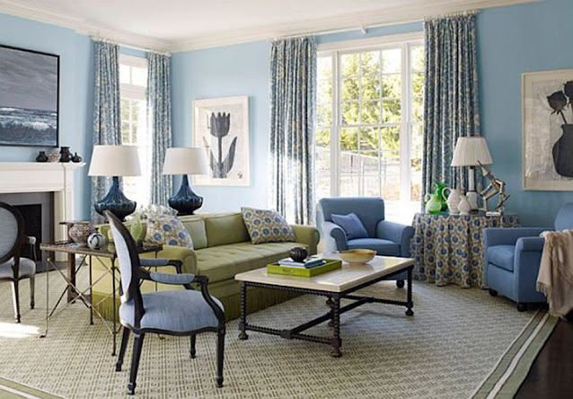 Sky Blue Living Room Design Ideas