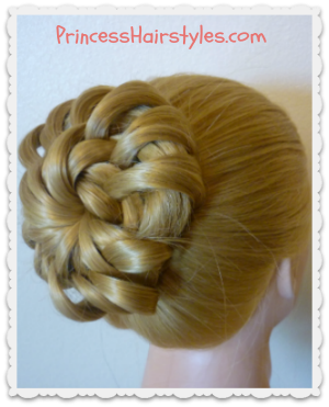 Prom Updo "star flower bun" hairstyle