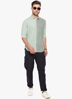 A green slim casual shirt from Breakbounce