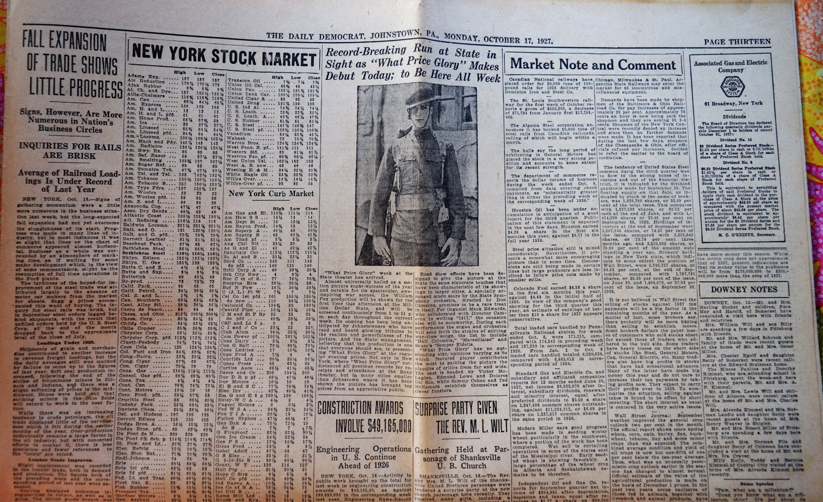 Old Johnstown Newspapers October 17, 1927 The Johnstown Democrat