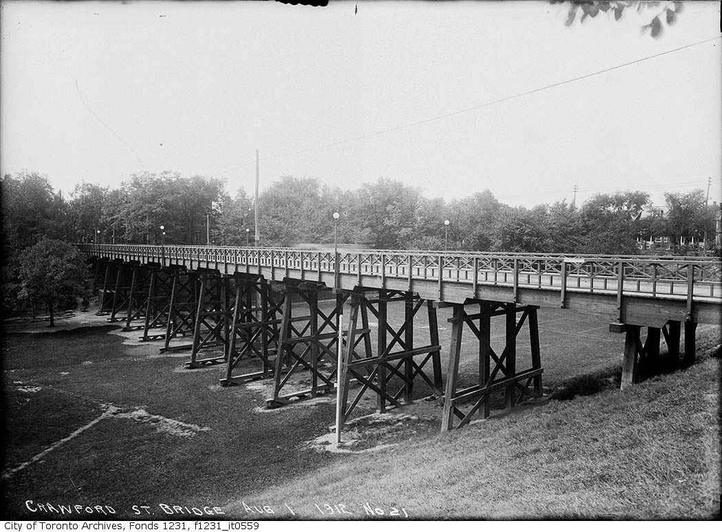 lost toronto Crawford Street Bridge/Then and Now