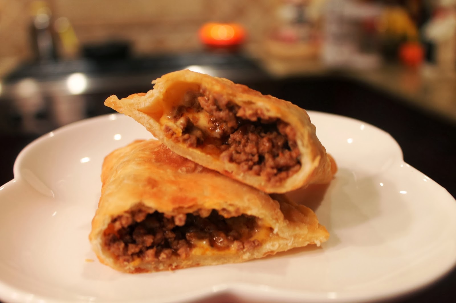 I like my empanadas with beef and cheese. The cheese has melted and is just oozing out. I used