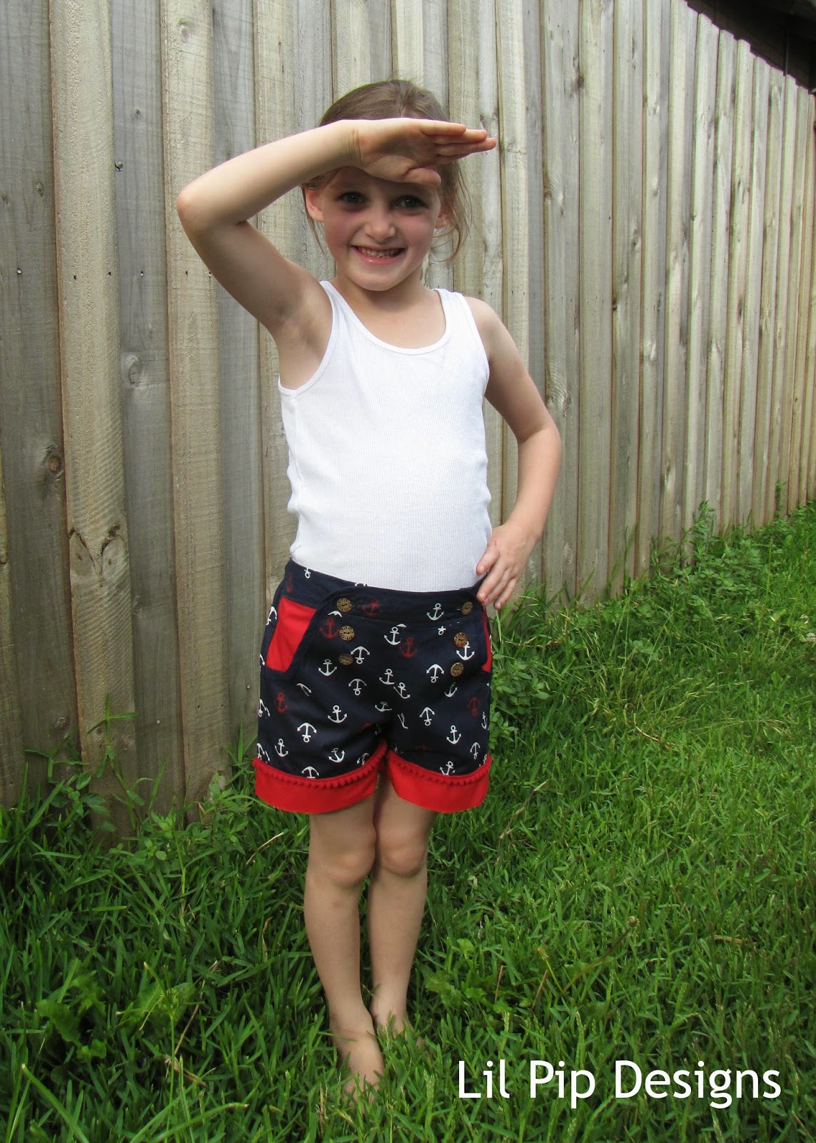 Lil Pip Designs: Kids Clothing Week: Peek a Boo Pattern Sailor Shorts