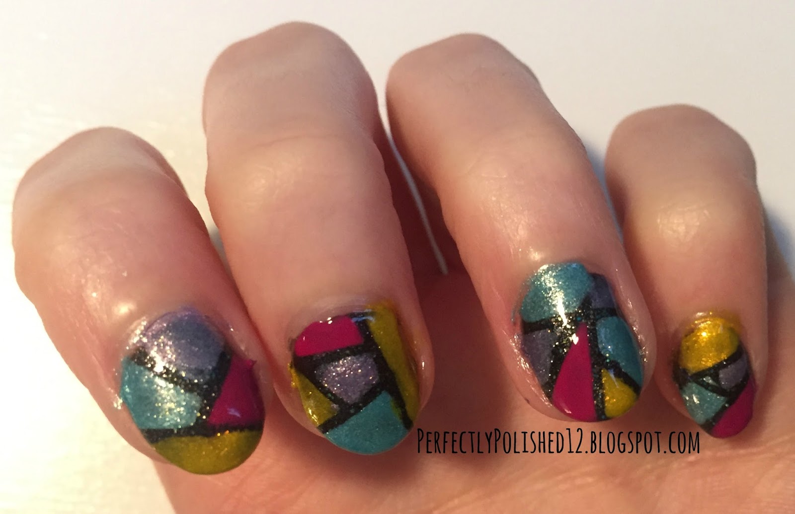 Perfectly Polished 12 Nail Art Stained Glass Mani
