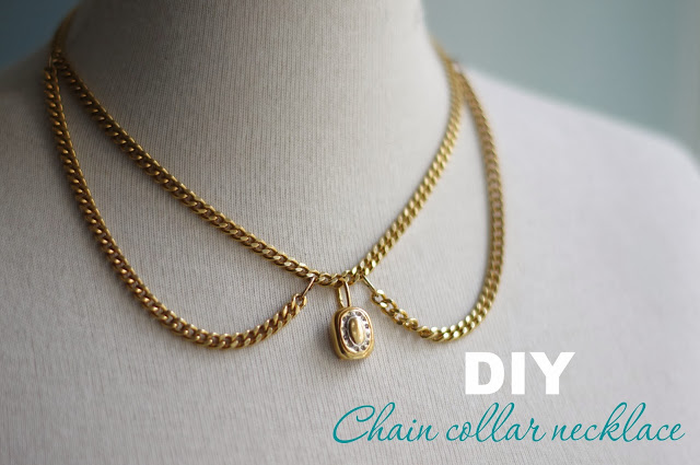 Large Chain and Pearl Necklace DIY