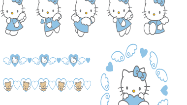 Hello kitty en azul para imprimir