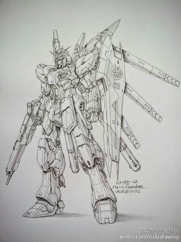 Gundam and Mobile Suit Pencil Drawings by Vicki via PIXIV - Gundam Kits ...
