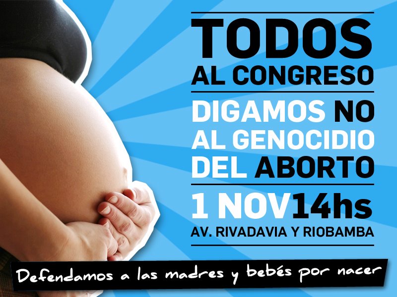 STAT VERITAS Defensa de la Vida convocatoria para el 1º de Noviembre.