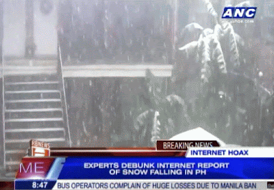 Snowing in Davao City, Philippines