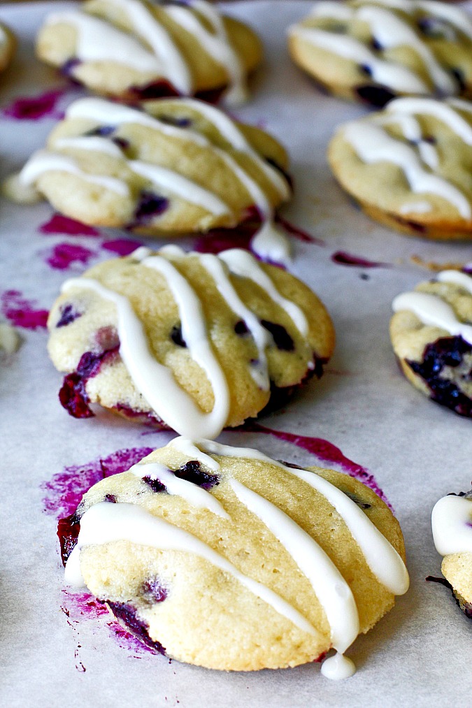 Blueberry Muffin Tops with a Cheesecake Drizzle