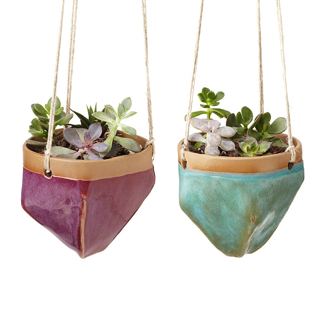 Jewel Tone Hanging Planter 14 Ways to Display Succulents - Jewel Toned Hanging Planters