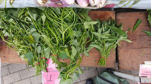 sweet potato vines + water spinach