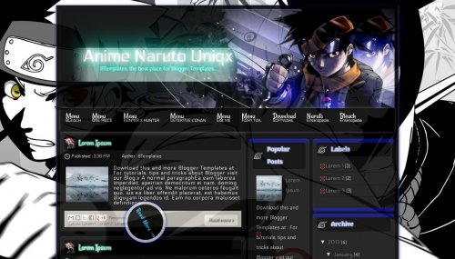 Free Download Template Bagus dan keren terbaru Anime Naruto Unixq