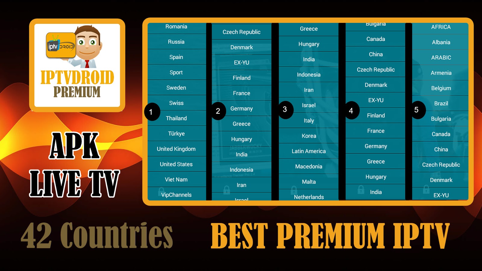 IPTVDROID PREMIUM : APK LIVE TV TO WATCH PREMIUM CHANNELS FROM 42 IPTVDROID PREMIUM : APK LIVE TV TO WATCH PREMIUM CHANNELS FROM 42