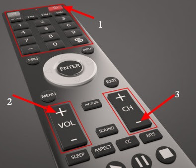 cara setting remote tv dengan tombol volume