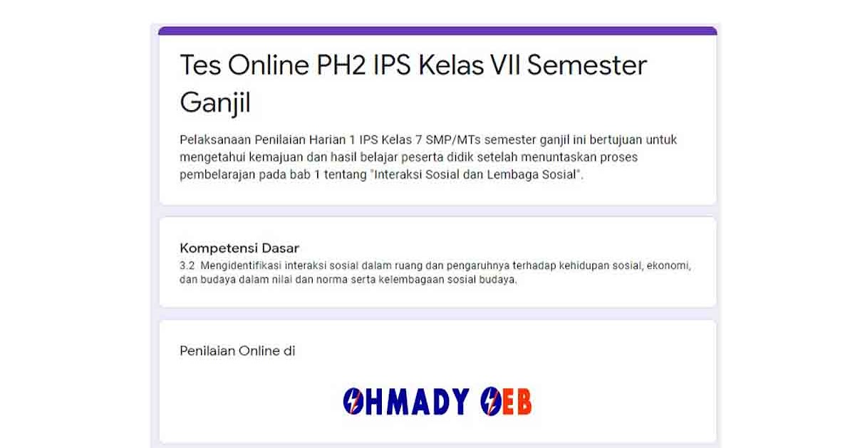 Latihan Soal Online Ph2 Ips Kelas 7 Semester Ganjil