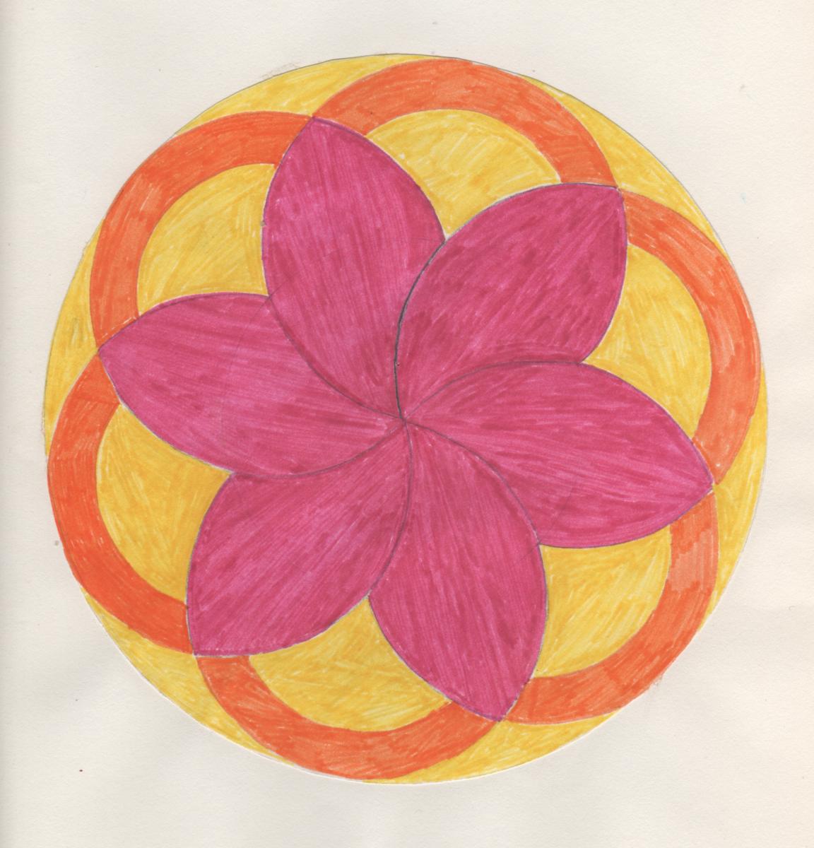  Foto zu Elviras Versteck: Mandalas mit Zirkel,Lineal und Winkelmesser Teil 1 