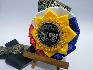 Rosette leis for bendovah bully camp dog show Philippine-inspired rosette ribbon leis provided for the judges of the american bully kennel club and bendovah bully camp during their "Undisputed" dog show event.