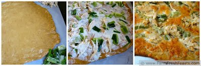 White Chicken Leek Pizza on Sweet Potato Crust | Farm Fresh Feasts
