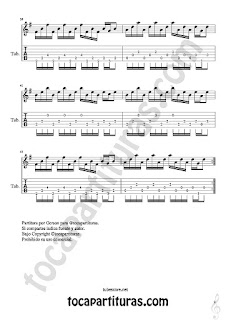 3  Tablatura de Guitarra de Comptine d'un autre été: L'aprés midi Tablature Sheet Music for Guitar Music Scores Tabs Amelie