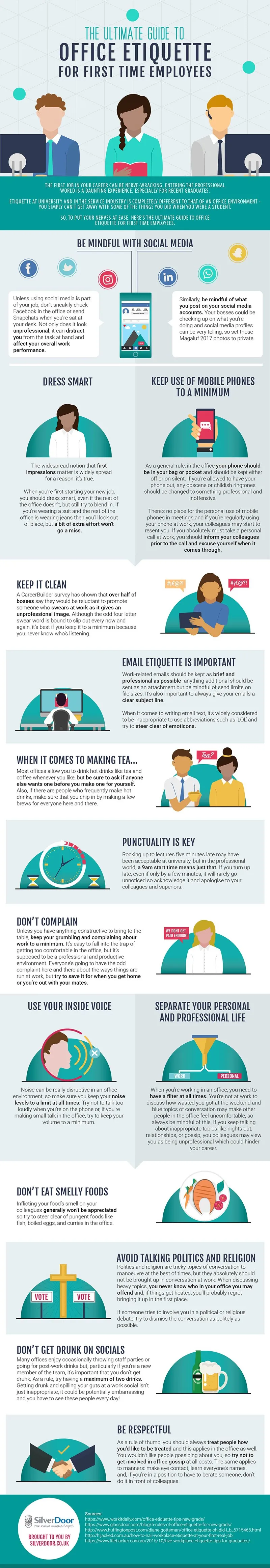 The Ultimate Guide To Office Etiquette For First Time Employees - #Infographic