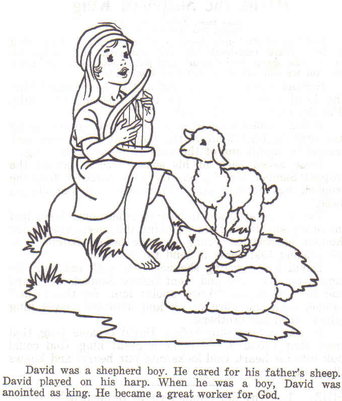 This is a graphic of Divine David The Shepherd Coloring Page This is a graphic of Divine David The Shepherd Coloring Page