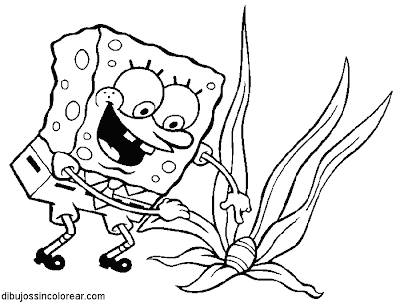 Dibujos Sin Colorear: Dibujos de Bob Esponja para Colorear