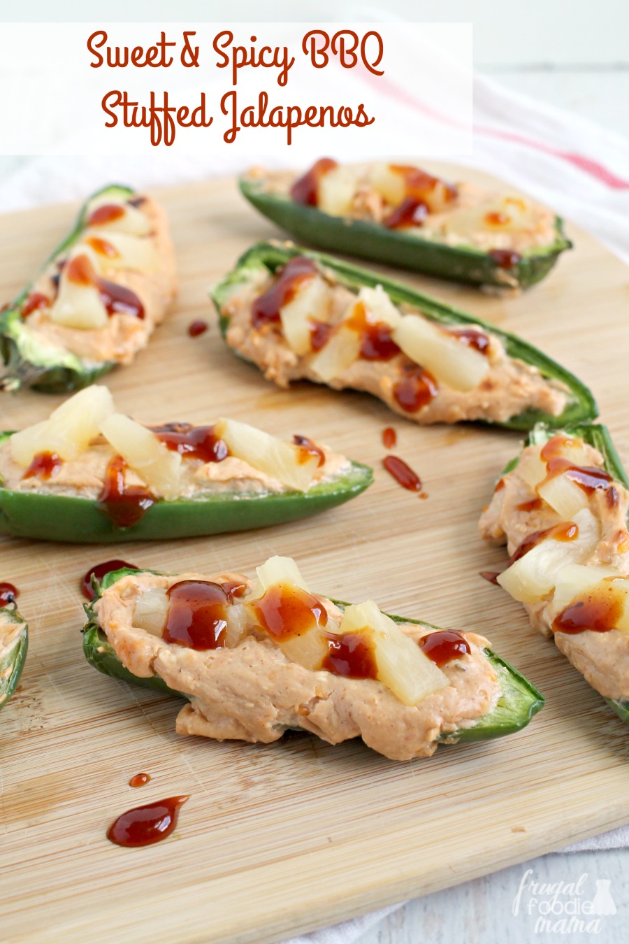 Frugal Foodie Mama Sweet & Spicy BBQ Stuffed Jalapenos