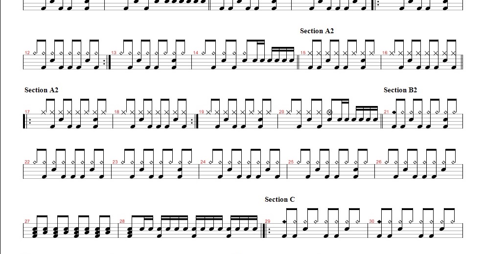 鼓手森 Simply Drumming Yellowcard Ocean Avenue drum sheet