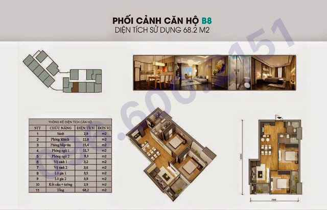 Căn B8 68m2 the garden hill - 99 trần bình Căn B8 68m2 the garden hill - 99 trần bình