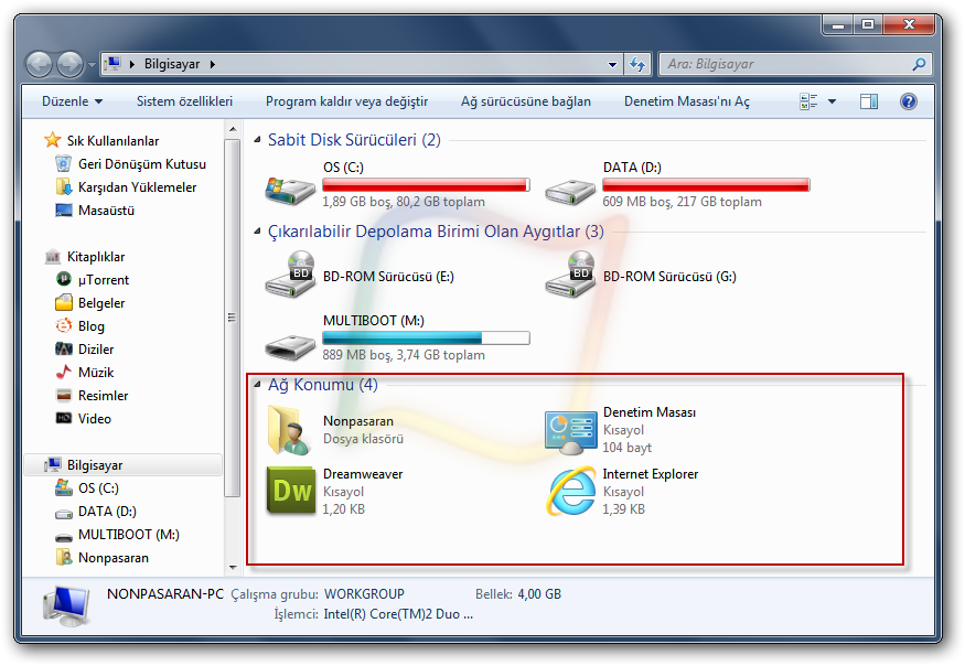 eklemek enpedi windows 7