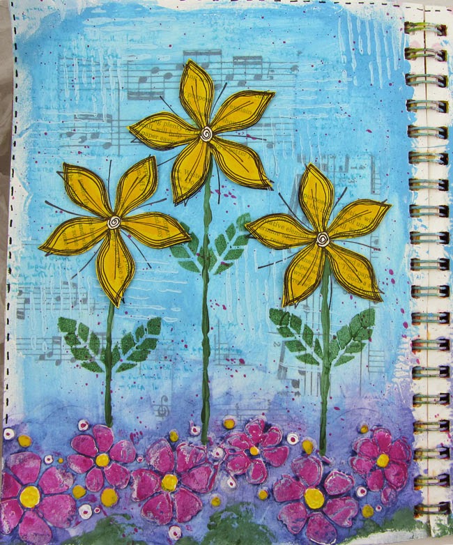 Art By Wanda: Art Journal Spread using PaperArtsy New Paint Colors!!