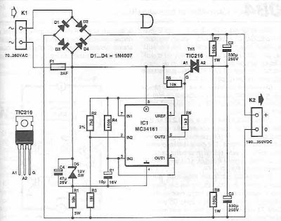 70-260VAC to180-350VDC voltage converter