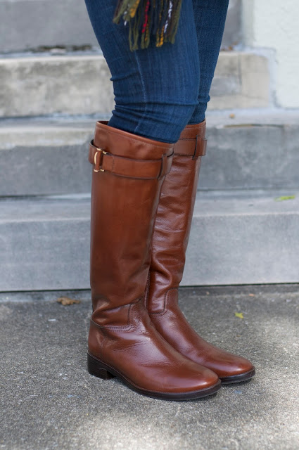 Brown Riding Boots by Tory Burch 