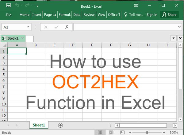how to use oct2hex function in excel