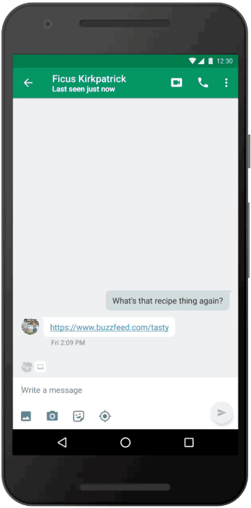 Un exemple d'Instant App, carregant la de Buzzfeed