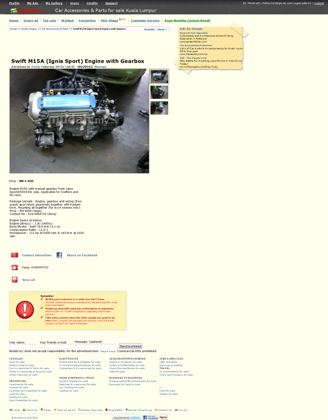 Halfcut engine & gearbox in Mudah.my