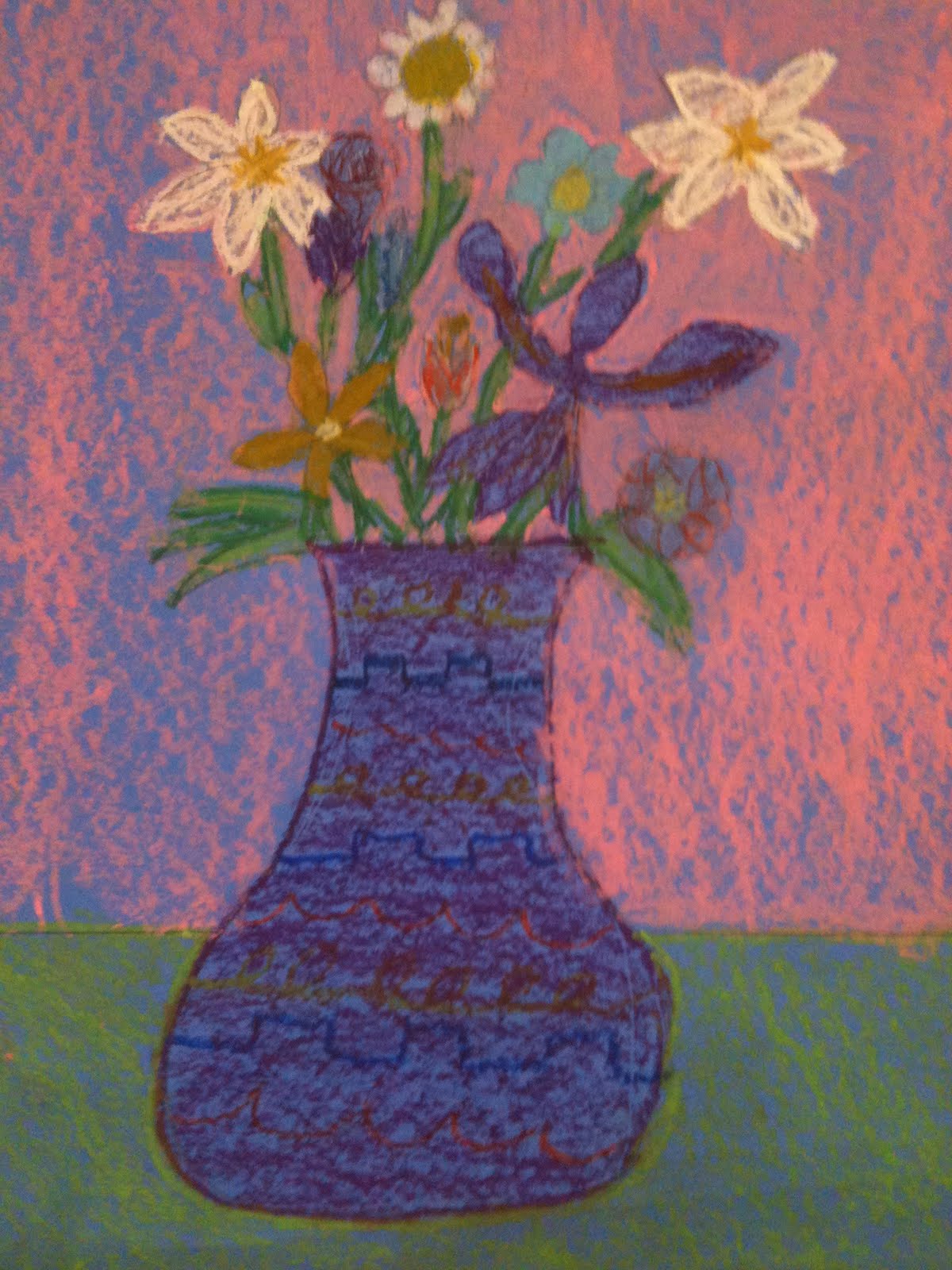Creating Art: 3rd Grade Flowers in Vases