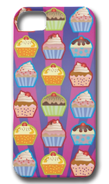 Lotsa Cupcakes Purply Blue Stripes iPhone 5 Case