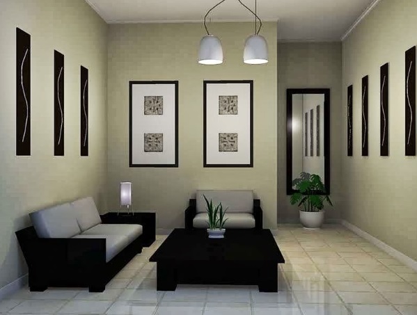 model sofa minimalis modern L baris warna hitam abu